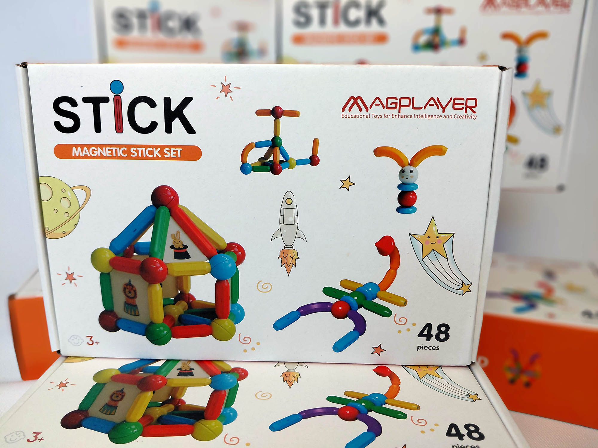 sticks magnéticos 48 piezas